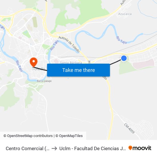 Centro Comercial (Luz Del Tajo) to Uclm - Facultad De Ciencias Jurídicas Y Sociales map
