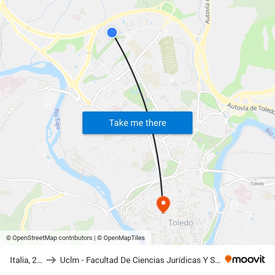 Italia, 294 to Uclm - Facultad De Ciencias Jurídicas Y Sociales map