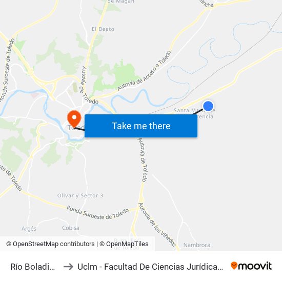 Río Boladiez, 55 to Uclm - Facultad De Ciencias Jurídicas Y Sociales map