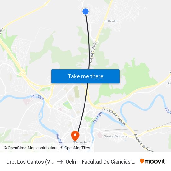 Urb. Los Cantos - Vuelta (Bargas) to Uclm - Facultad De Ciencias Jurídicas Y Sociales map