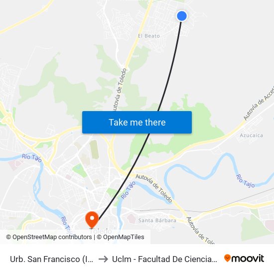 Urb. San Francisco (Ida), Olías Del Rey to Uclm - Facultad De Ciencias Jurídicas Y Sociales map