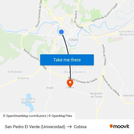 San Pedro El Verde (Universidad) to Cobisa map