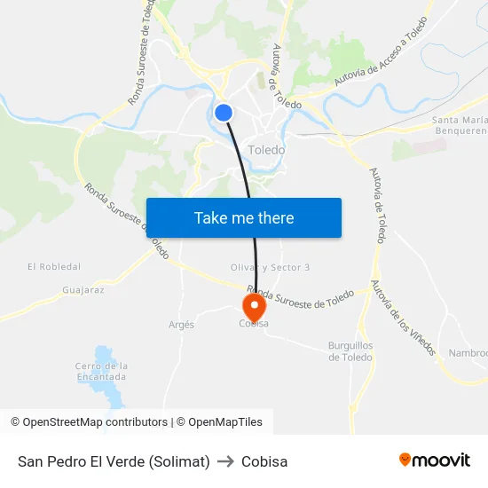 San Pedro El Verde (Solimat) to Cobisa map