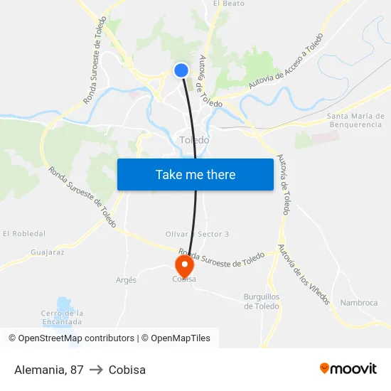 Alemania, 87 to Cobisa map