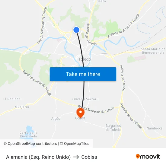 Alemania (Esq. Reino Unido) to Cobisa map