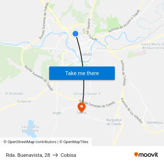 Rda. Buenavista, 28 to Cobisa map