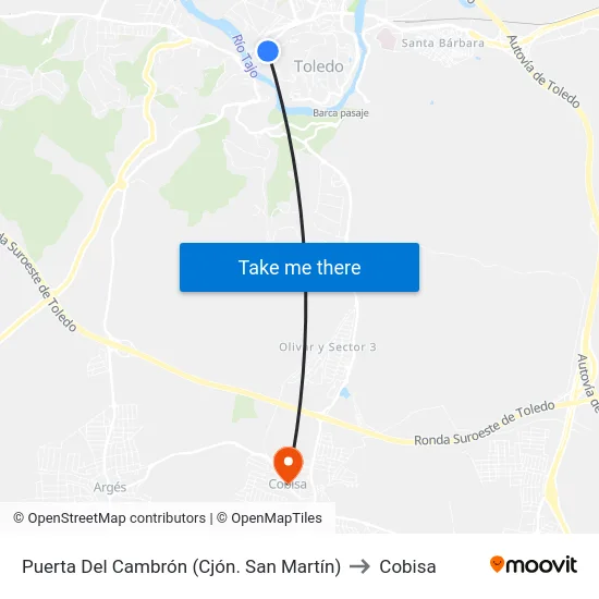 Puerta Del Cambrón (Cjón. San Martín) to Cobisa map