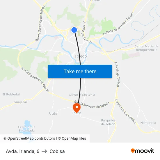 Avda. Irlanda, 6 to Cobisa map