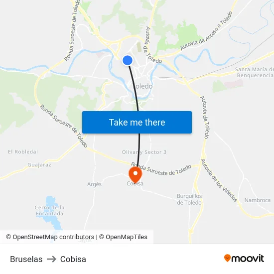 Bruselas to Cobisa map