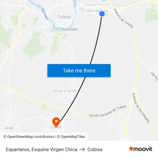 Esparteros, Esquina Virgen Chica to Cobisa map