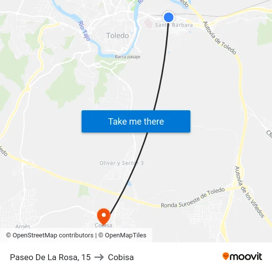 Paseo De La Rosa, 15 to Cobisa map