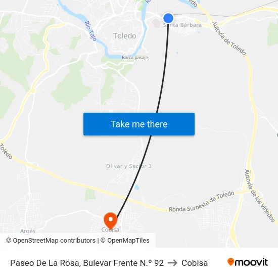 Paseo De La Rosa, Bulevar Frente N.º 92 to Cobisa map