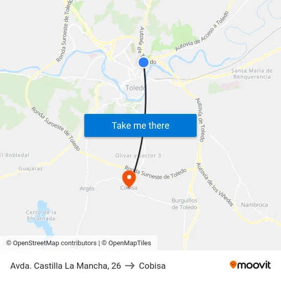 Avda. Castilla La Mancha, 26 to Cobisa map