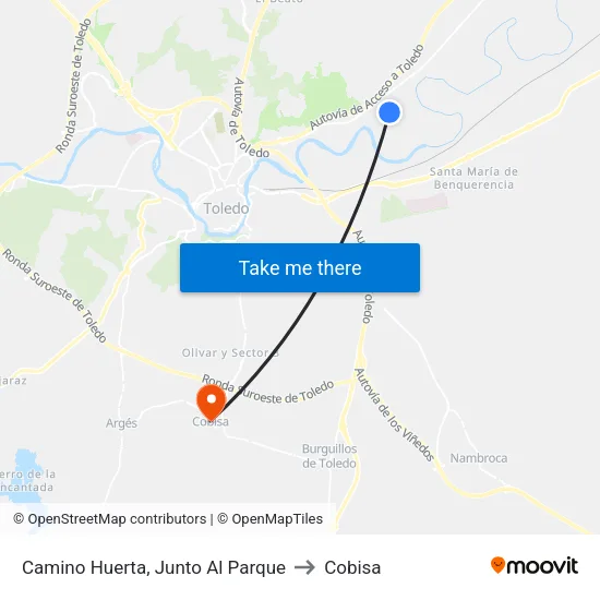 Camino Huerta, Junto Al Parque to Cobisa map