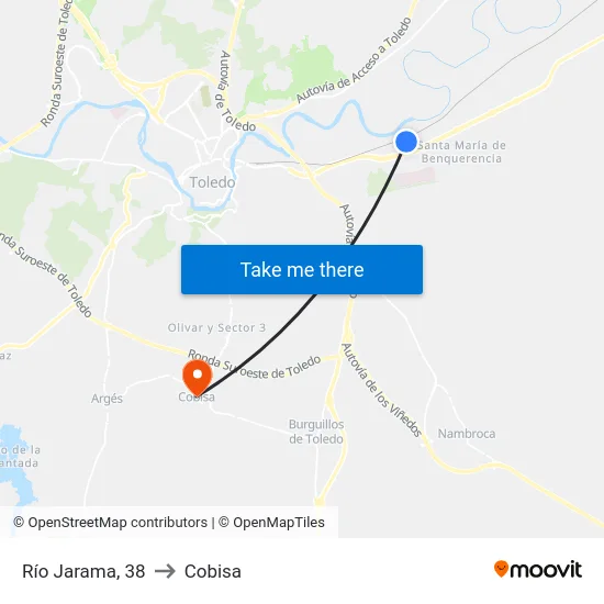 Río Jarama, 38 to Cobisa map