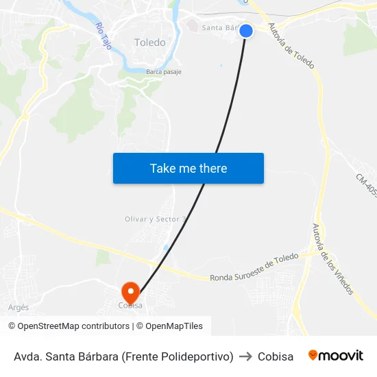 Avda. Santa Bárbara (Frente Polideportivo) to Cobisa map