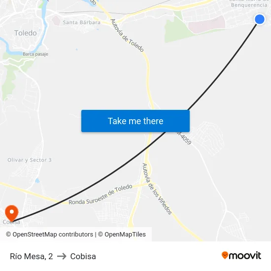 Río Mesa, 2 to Cobisa map