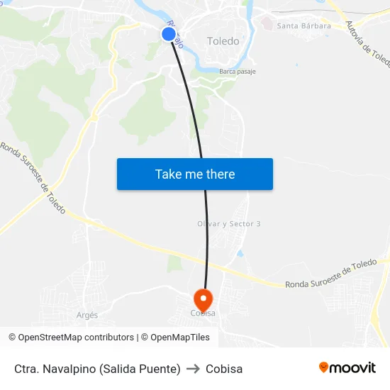 Ctra. Navalpino (Salida Puente) to Cobisa map