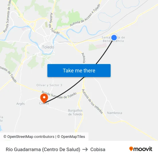 Río Guadarrama (Centro De Salud) to Cobisa map