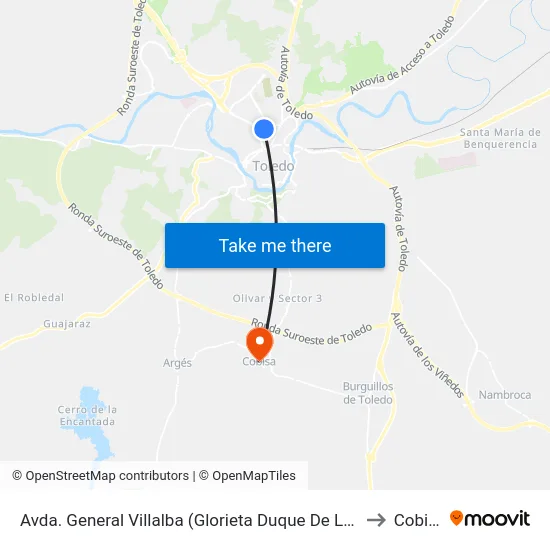 Avda. General Villalba (Glorieta Duque De Lerma) to Cobisa map