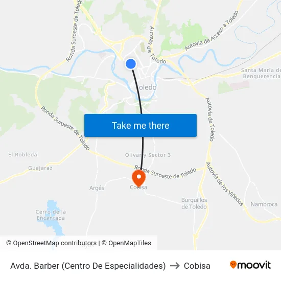 Avda. Barber (Centro De Especialidades) to Cobisa map