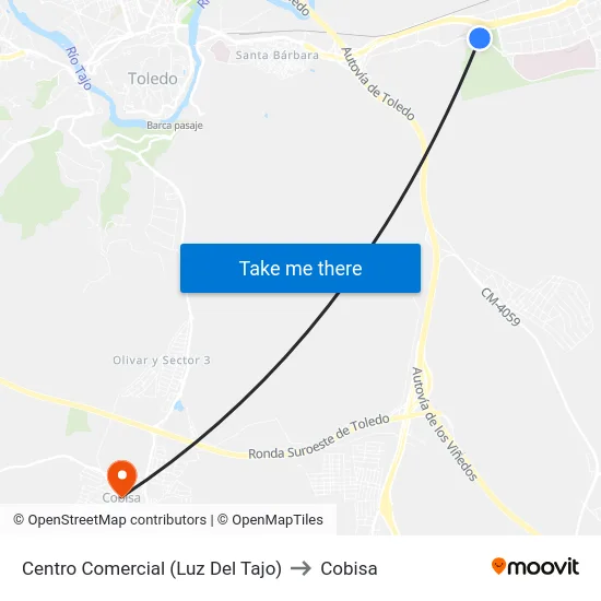 Centro Comercial (Luz Del Tajo) to Cobisa map