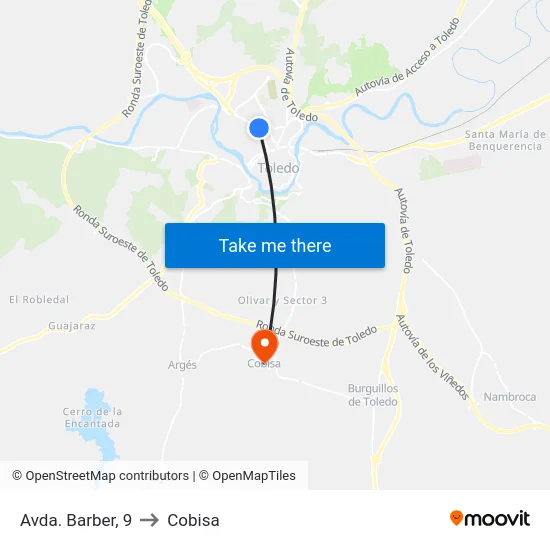 Avda. Barber, 9 to Cobisa map