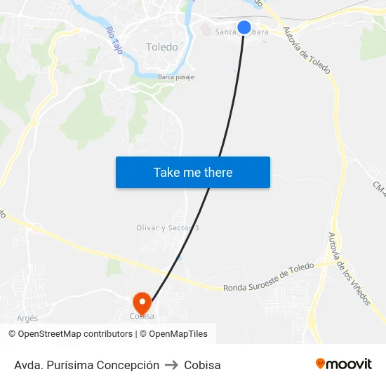 Avda. Purísima Concepción to Cobisa map