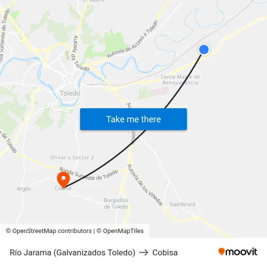 Río Jarama (Galvanizados Toledo) to Cobisa map