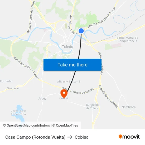 Casa Campo (Rotonda Vuelta) to Cobisa map