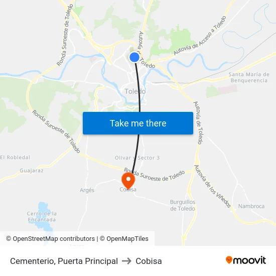 Cementerio, Puerta Principal to Cobisa map