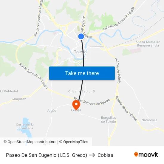 Paseo De San Eugenio (I.E.S. Greco) to Cobisa map