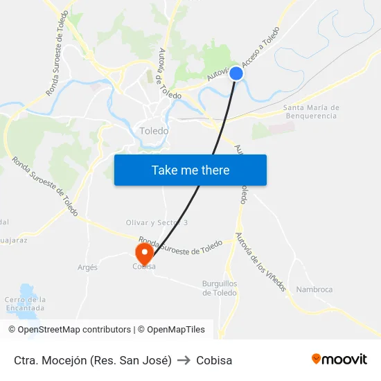 Ctra. Mocejón (Res. San José) to Cobisa map