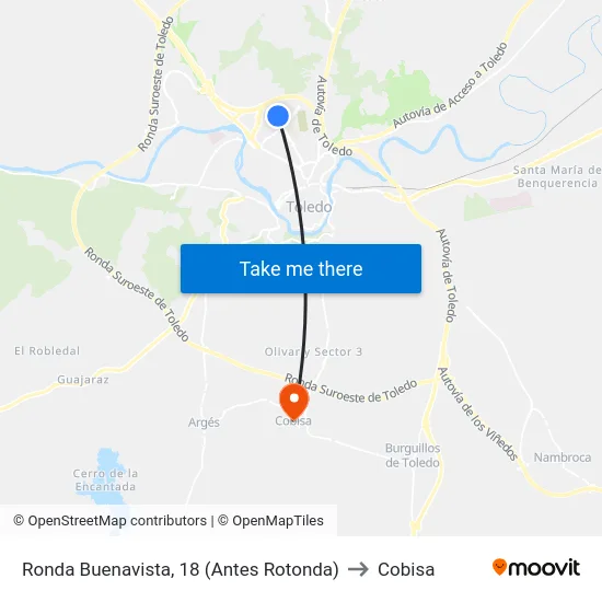 Ronda Buenavista, 18 (Antes Rotonda) to Cobisa map