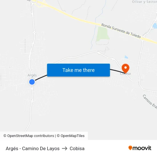 Argés - Camino De Layos to Cobisa map