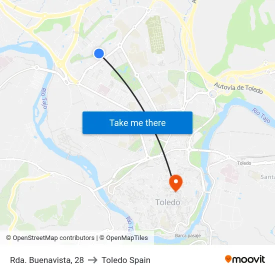 Rda. Buenavista, 28 to Toledo Spain map