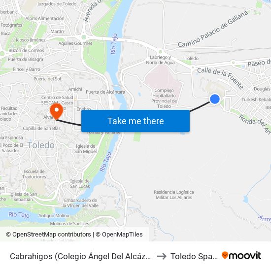 Cabrahigos (Colegio Ángel Del Alcázar) to Toledo Spain map