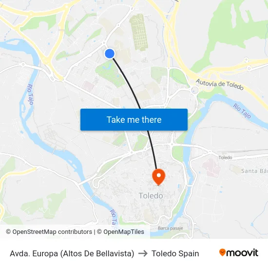 Avda. Europa (Altos De Bellavista) to Toledo Spain map