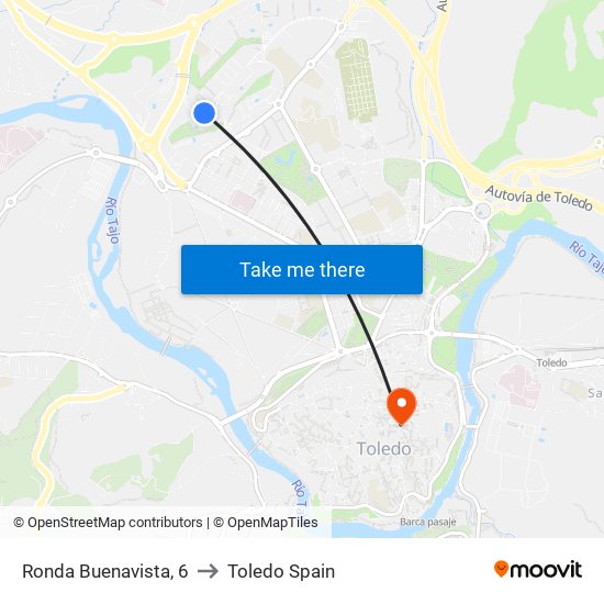 Ronda Buenavista, 6 to Toledo Spain map