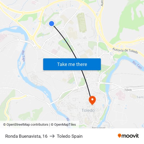 Ronda Buenavista, 16 to Toledo Spain map