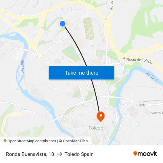 Ronda Buenavista, 18 to Toledo Spain map