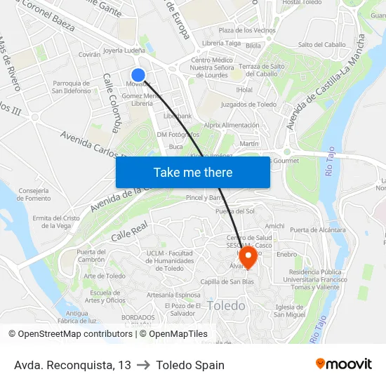 Avda. Reconquista, 13 to Toledo Spain map
