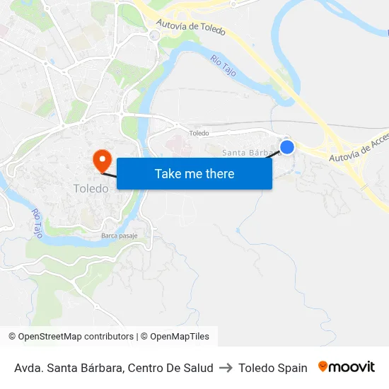 Avda. Santa Bárbara, Centro De Salud to Toledo Spain map