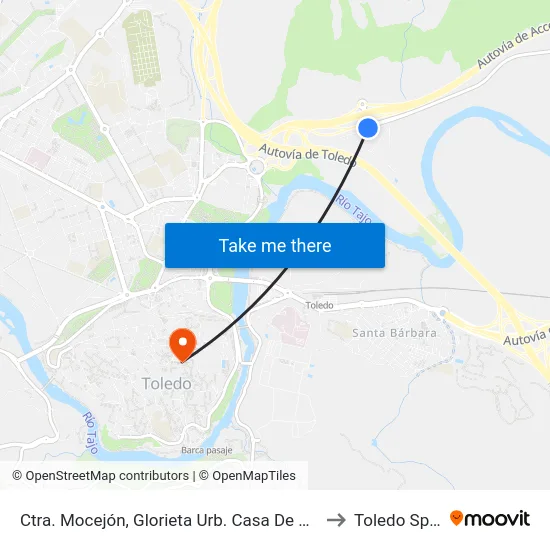 Ctra. Mocejón, Glorieta Urb. Casa De Campo to Toledo Spain map
