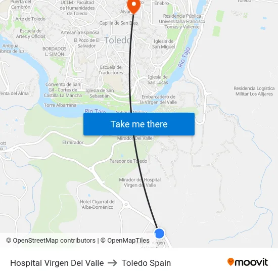 Hospital Virgen Del Valle to Toledo Spain map