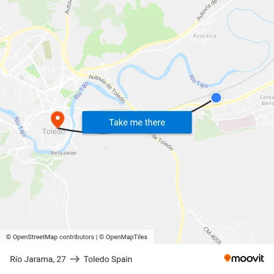 Río Jarama, 27 to Toledo Spain map