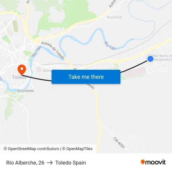 Río Alberche, 26 to Toledo Spain map