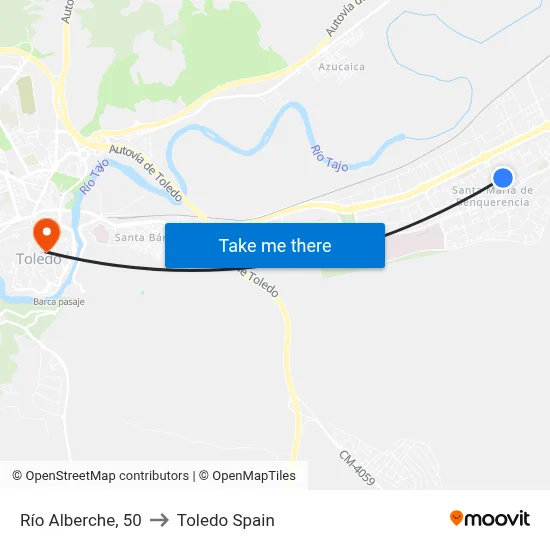 Río Alberche, 50 to Toledo Spain map