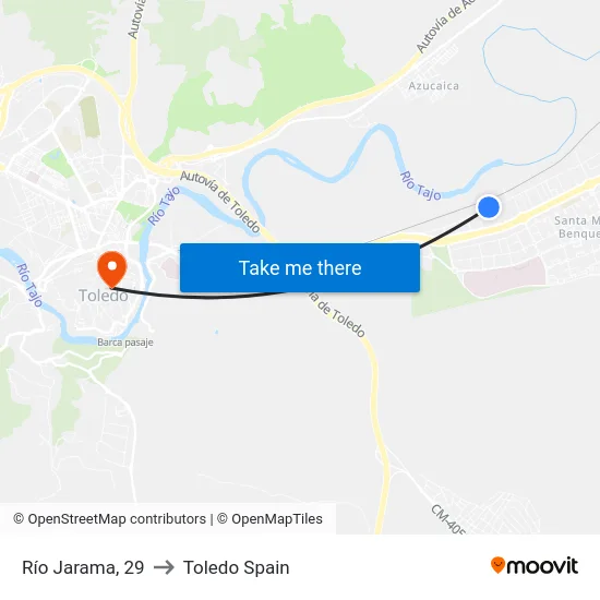 Río Jarama, 29 to Toledo Spain map