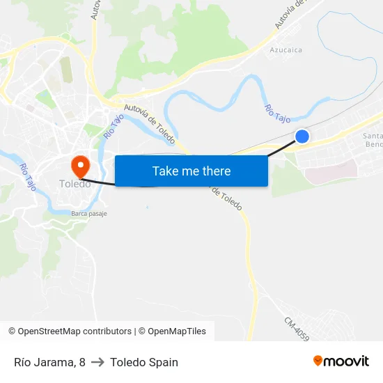 Río Jarama, 8 to Toledo Spain map